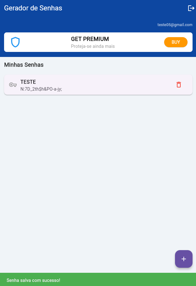 Preview do App Gerador de senhas
